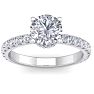 2 Carat Round Shape Hidden Halo Diamond Engagement Ring In 14 Karat White Gold Image-2