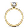 2 Carat Round Shape Hidden Halo Diamond Engagement Ring In 14 Karat Yellow Gold Image-3