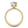 2 1/2 Carat Round Shape Hidden Halo Diamond Engagement Ring In 14 Karat Yellow Gold Image-3
