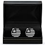 Octavius Cannabis Leaf Flag Cufflinks, Silver Image-5