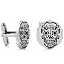 Octavius Skull and Cross Cufflinks, Silver Image-1