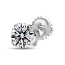 1.20 Carat Colorless Earth-Mined Diamond Stud Earrings In 14 Karat White Gold Image-3