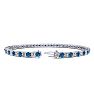 3 1/4 Carat Blue And White Diamond Mens Tennis Bracelet In 14 Karat White Gold, 8 1/2 Inches Image-2