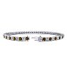3 Carat Chocolate Bar Brown Champagne And White Diamond Mens Tennis Bracelet In 14 Karat White Gold, 8 Inches Image-2