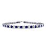 3 3/4 Carat Sapphire And Diamond Mens Tennis Bracelet In 14 Karat White Gold, 8 Inches Image-1