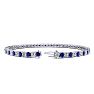 3 3/4 Carat Sapphire And Diamond Mens Tennis Bracelet In 14 Karat White Gold, 8 Inches Image-2