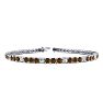 3 Carat Chocolate Bar Brown Champagne And White Diamond Mens Tennis Bracelet In 14 Karat White Gold, 8 Inches Image-1
