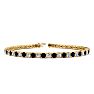 2 3/4 Carat Mens Black Diamond Tennis Bracelet, White Diamond, In 14 Karat Yellow Gold, 7 1/2 Inches Image-1