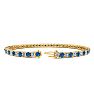 3 Carat Blue And White Diamond Mens Tennis Bracelet In 14 Karat Yellow Gold, 8 Inches Image-2