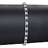 3 Carat Blue And White Diamond Mens Tennis Bracelet In 14 Karat Yellow Gold, 8 Inches Image-4