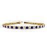 3 1/2 Carat Sapphire And Diamond Mens Tennis Bracelet In 14 Karat Yellow Gold, 7 1/2 Inches Image-1