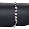 3 1/2 Carat Sapphire And Diamond Mens Tennis Bracelet In 14 Karat Yellow Gold, 7 1/2 Inches Image-4