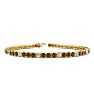 3 1/2 Carat Chocolate Bar Brown Champagne And White Diamond Mens Tennis Bracelet In 14 Karat Yellow Gold, 9 Inches Image-1