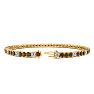 3 1/2 Carat Chocolate Bar Brown Champagne And White Diamond Mens Tennis Bracelet In 14 Karat Yellow Gold, 9 Inches Image-2