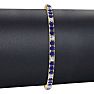 4 Carat Sapphire And Diamond Alternating Mens Tennis Bracelet In 14 Karat Yellow Gold, 7 1/2 Inches Image-4