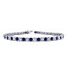 5 Carat Sapphire And Diamond Mens Tennis Bracelet In 14 Karat White Gold, 7 1/2 Inches Image-1