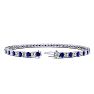5 Carat Sapphire And Diamond Mens Tennis Bracelet In 14 Karat White Gold, 7 1/2 Inches Image-2