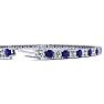5 Carat Sapphire And Diamond Mens Tennis Bracelet In 14 Karat White Gold, 7 1/2 Inches Image-3
