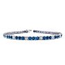 4 1/4 Carat Blue And White Diamond Alternating Mens Tennis Bracelet In 14 Karat White Gold, 7 1/2 Inches Image-1