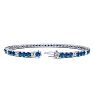 4 1/4 Carat Blue And White Diamond Alternating Mens Tennis Bracelet In 14 Karat White Gold, 7 1/2 Inches Image-2
