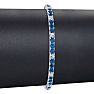 4 1/4 Carat Blue And White Diamond Alternating Mens Tennis Bracelet In 14 Karat White Gold, 7 1/2 Inches Image-4