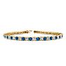 5 Carat Blue And White Diamond Mens Tennis Bracelet In 14 Karat Yellow Gold, 9 Inches Image-1