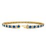 5 Carat Blue And White Diamond Mens Tennis Bracelet In 14 Karat Yellow Gold, 9 Inches Image-2