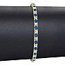 5 Carat Blue And White Diamond Mens Tennis Bracelet In 14 Karat Yellow Gold, 9 Inches Image-4