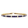 5 1/4 Carat Sapphire And Diamond Alternating Mens Tennis Bracelet In 14 Karat Yellow Gold, 7 1/2 Inches Image-1