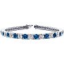 9 3/4 Carat Blue and White Diamond Mens Tennis Bracelet In 14 Karat White Gold, 7 1/2 Inches Image-1