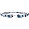 9 3/4 Carat Blue and White Diamond Mens Tennis Bracelet In 14 Karat White Gold, 7 1/2 Inches Image-2