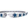 9 3/4 Carat Blue and White Diamond Mens Tennis Bracelet In 14 Karat White Gold, 7 1/2 Inches Image-3
