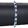 9 3/4 Carat Blue and White Diamond Mens Tennis Bracelet In 14 Karat White Gold, 7 1/2 Inches Image-4