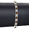 10 1/2 Carat Chocolate Bar Brown Champagne and White Diamond Mens Tennis Bracelet In 14 Karat White Gold, 8 Inches Image-4