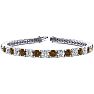 11 1/5 Carat Chocolate Bar Brown Champagne and White Diamond Mens Tennis Bracelet In 14 Karat White Gold, 8 1/2 Inches Image-1