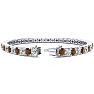 11 1/5 Carat Chocolate Bar Brown Champagne and White Diamond Mens Tennis Bracelet In 14 Karat White Gold, 8 1/2 Inches Image-2