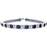 13 1/2 Carat Sapphire and Diamond Mens Tennis Bracelet In 14 Karat White Gold, 8 1/2 Inches Image-1