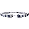 13 1/2 Carat Sapphire and Diamond Mens Tennis Bracelet In 14 Karat White Gold, 8 1/2 Inches Image-2