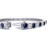 13 1/2 Carat Sapphire and Diamond Mens Tennis Bracelet In 14 Karat White Gold, 8 1/2 Inches Image-3