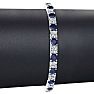 13 1/2 Carat Sapphire and Diamond Mens Tennis Bracelet In 14 Karat White Gold, 8 1/2 Inches Image-4