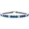 9 3/4 Carat Blue and White Diamond Alternating Mens Tennis Bracelet In 14 Karat White Gold, 7 1/2 Inches Image-1