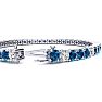 11 1/5 Carat Blue and White Diamond Alternating Mens Tennis Bracelet In 14 Karat White Gold, 8 1/2 Inches Image-3