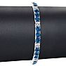 11 1/5 Carat Blue and White Diamond Alternating Mens Tennis Bracelet In 14 Karat White Gold, 8 1/2 Inches Image-4