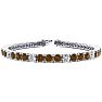 9 3/4 Carat Chocolate Bar Brown Champagne and White Diamond Alternating Mens Tennis Bracelet In 14 Karat White Gold, 7 1/2 Inches Image-1