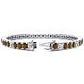 10 1/2 Carat Chocolate Bar Brown Champagne and White Diamond Alternating Mens Tennis Bracelet In 14 Karat White Gold, 8 Inches Image-2