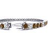 10 1/2 Carat Chocolate Bar Brown Champagne and White Diamond Alternating Mens Tennis Bracelet In 14 Karat White Gold, 8 Inches Image-3
