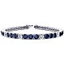 12 3/4 Carat Sapphire and Diamond Alternating Mens Tennis Bracelet In 14 Karat White Gold, 7 1/2 Inches Image-1