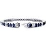 12 3/4 Carat Sapphire and Diamond Alternating Mens Tennis Bracelet In 14 Karat White Gold, 7 1/2 Inches Image-2