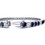 12 3/4 Carat Sapphire and Diamond Alternating Mens Tennis Bracelet In 14 Karat White Gold, 7 1/2 Inches Image-3