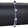 12 3/4 Carat Sapphire and Diamond Alternating Mens Tennis Bracelet In 14 Karat White Gold, 7 1/2 Inches Image-4